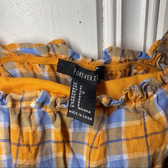 F21 Plaid Frill Tube Top Tank in S - Picture 4 of 6
